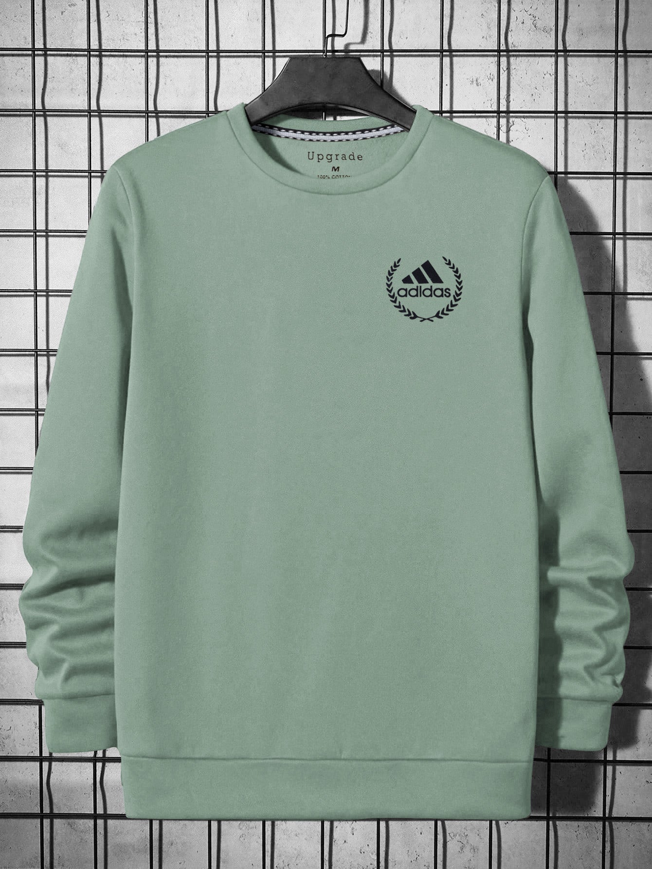 ADS Fleece Funky Style Sweatshirt For Men-Light Cyan Green-BR14462