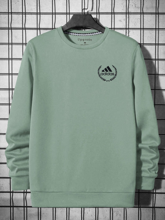 ADS Fleece Funky Style Sweatshirt For Men-Light Cyan Green-BR14462