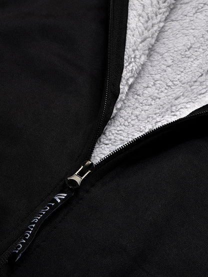 Louis Vicaci Zipper Fur Bomber Jacket For Men-Black-BR1010