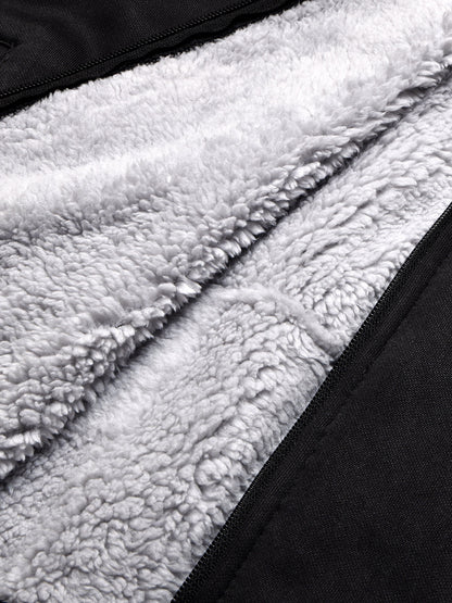 Louis Vicaci Zipper Fur Bomber Jacket For Men-Black-BR1010