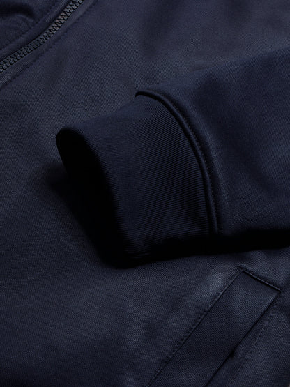 Louis Vicaci Zipper Fur Bomber Jacket For Men-Navy-BR1034