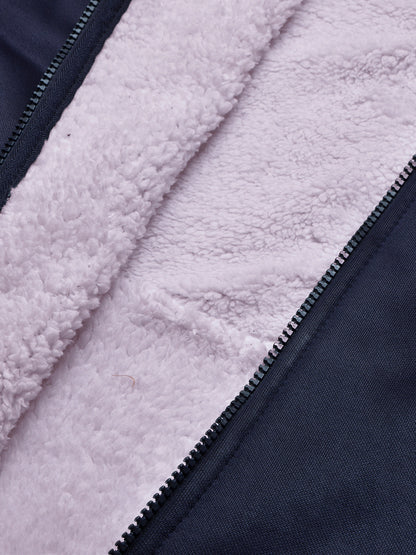 Louis Vicaci Zipper Fur Bomber Jacket For Men-Navy-BR1034