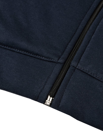 Miami Vibes Stylish Inner Fur Zipper Hoodie For Kids-Navy With Lime Yellow Panel-SP1174/RT2292