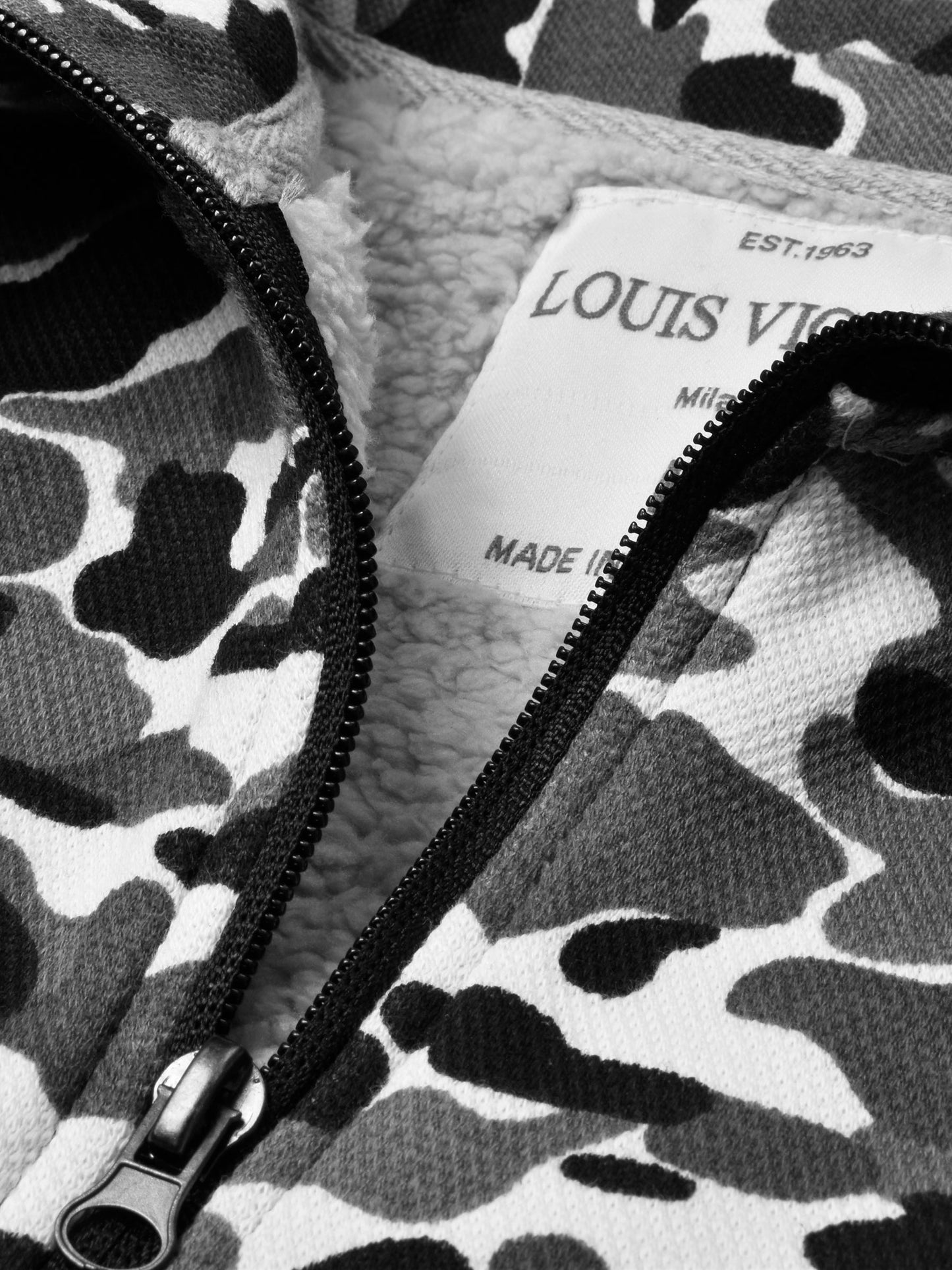 Louis Vicaci Fur Zipper Mock Neck Jacket For Men-Camouflage-BR867