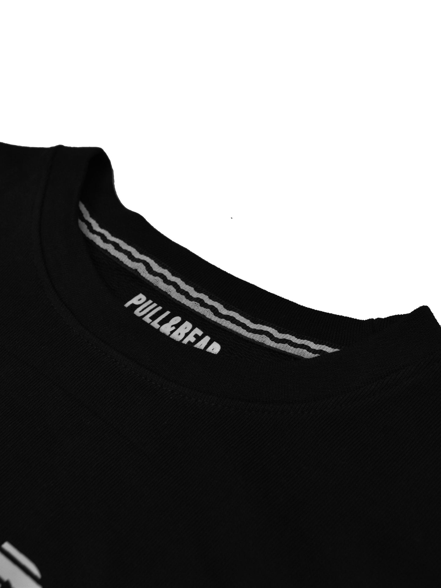 P&B Crew Neck Terry Fleece Sweatshirt For Men-Black-RT2132