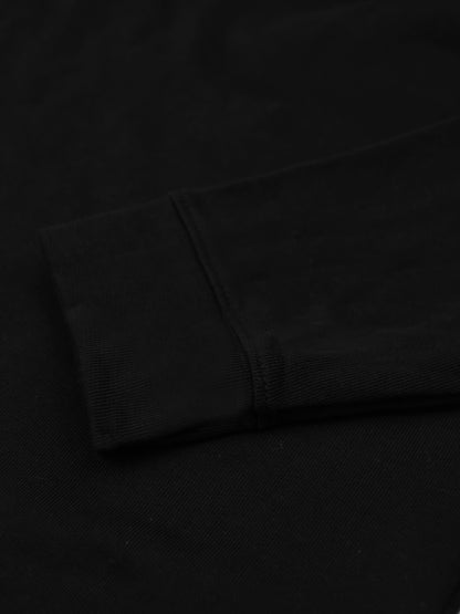 P&B Crew Neck Terry Fleece Sweatshirt For Men-Black-RT2132