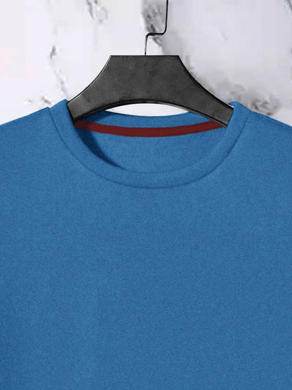 Upgrade Fashion Terry Fleece Funky Style Sweatshirt For Men-Cyan Blue-BR14512