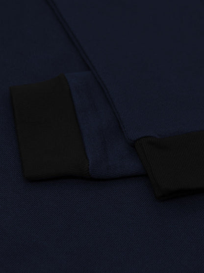 Upgrade Fashion Terry Fleece Funky Style Sweatshirt For Men-Navy with Black-BR14503