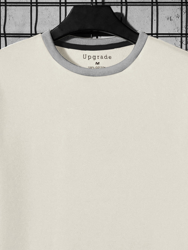 Upgrade Fashion Terry Fleece Funky Style Sweatshirt For Men-Pale White with Grey-BR14612i