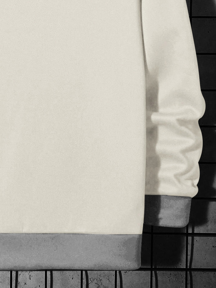 Upgrade Fashion Terry Fleece Funky Style Sweatshirt For Men-Pale White with Grey-BR14612i